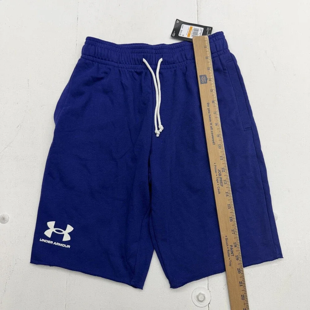 Under Armour Sweat Shorts Mens Small Blue 10 Inch Inseam Rival Terry NWT
